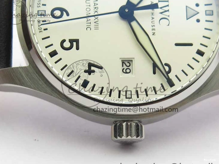 MIROTIME 0427 MARK XVIII IW327002 SS FKF 1:1 Best Edition White Dial On Black Leather Strap Affordable 7121